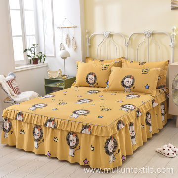 New design Printed home bed skirt bed sheet